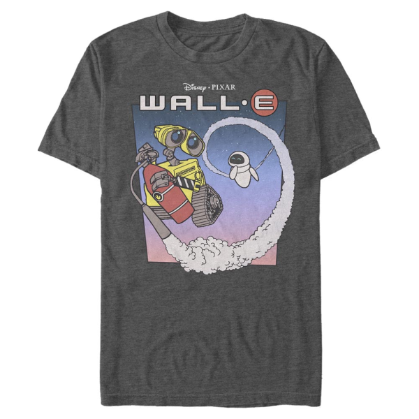 Pixar - Wall-E - Wall-e Walle and Eve in Space - Men's T-Shirt - Heather anthracite - Front