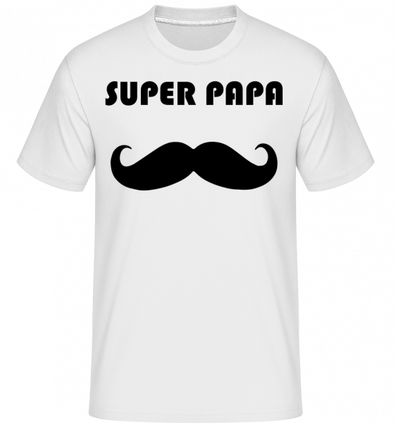 Super Papa Mustache -  Shirtinator Men's T-Shirt - White - Vorn
