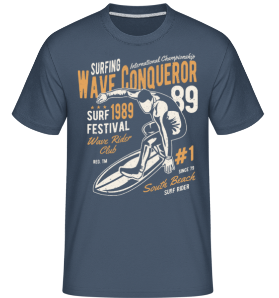 Wave Conqueror -  Shirtinator Men's T-Shirt - Denim - Front