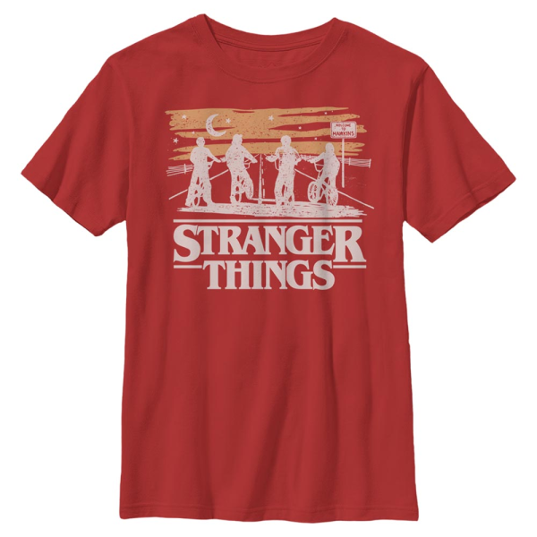 Netflix - Stranger Things - Skupina Jank Drawing - Kids T-Shirt - Red - Front