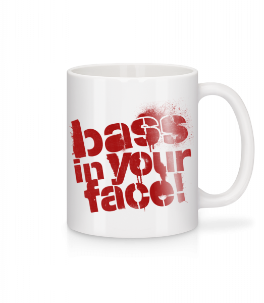 Bass In Your Face - Mug - White - Vorn