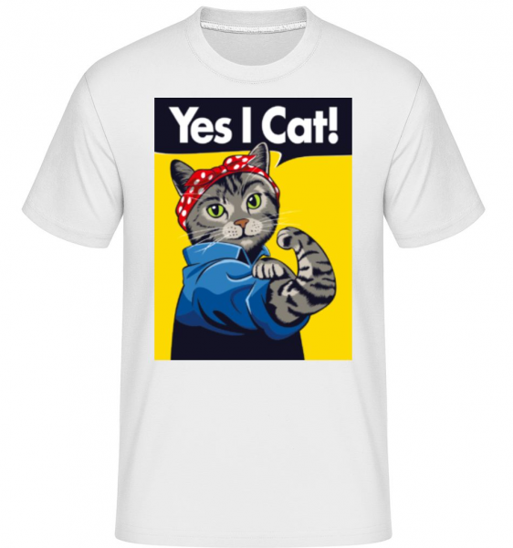 Yes I Cat -  Shirtinator Men's T-Shirt - White - Front