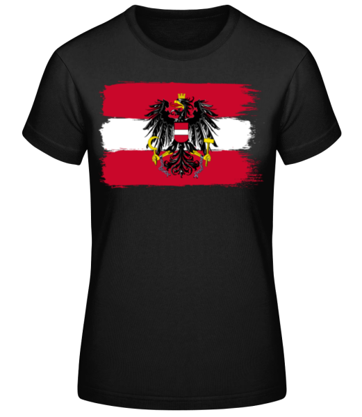 Austrian Flag - Women's Basic T-Shirt - Black - Front