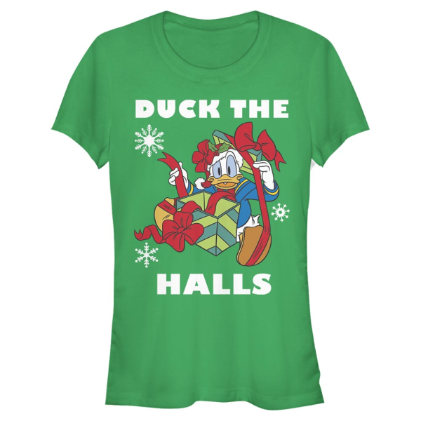 Disney Classics - Mickey Mouse - Donald Duck Holiday Duck - Christmas - Women's T-Shirt - Kelly green - Front