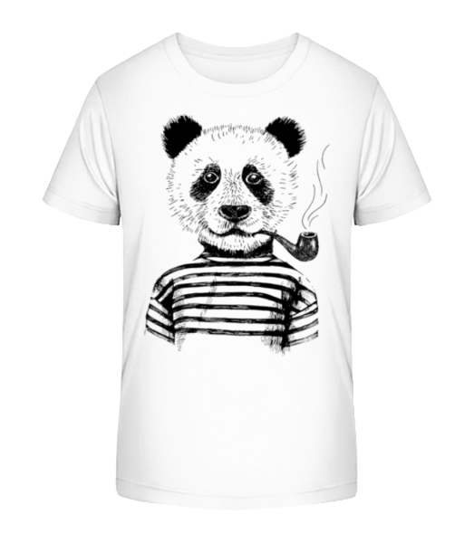 Hipster Panda - Kid's Bio T-Shirt Stanley Stella - White - Front