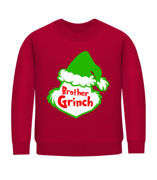 Brother Grinch - Kid's Sweatshirt - Red - Front