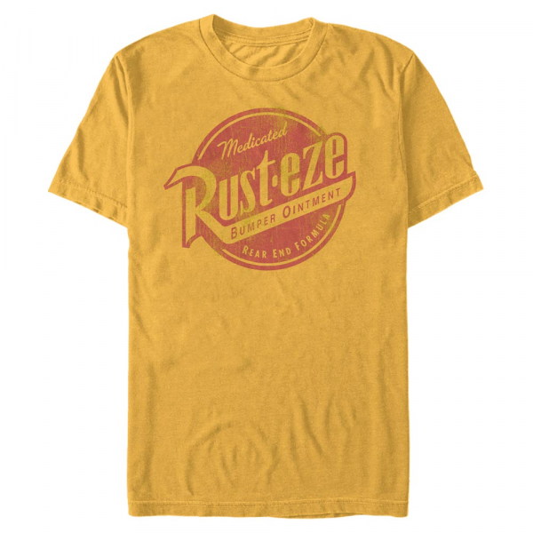 Pixar - Cars - Rust-Eze Rusteze Logo - Men's T-Shirt - Yellow - Front