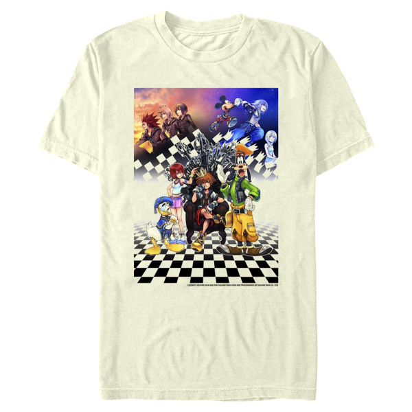 Disney - Kingdom Hearts - Skupina Group Checkers - Men's T-Shirt - Cream - Front