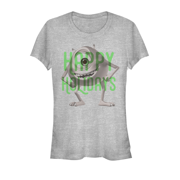 Disney - Monsters - Mike Wazowski Monster Holiday - Christmas - Women's T-Shirt - Heather grey - Front