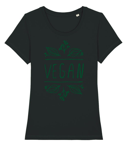 Vegan Sign - Women's Organic T-Shirt Stanley Stella - Black - Front