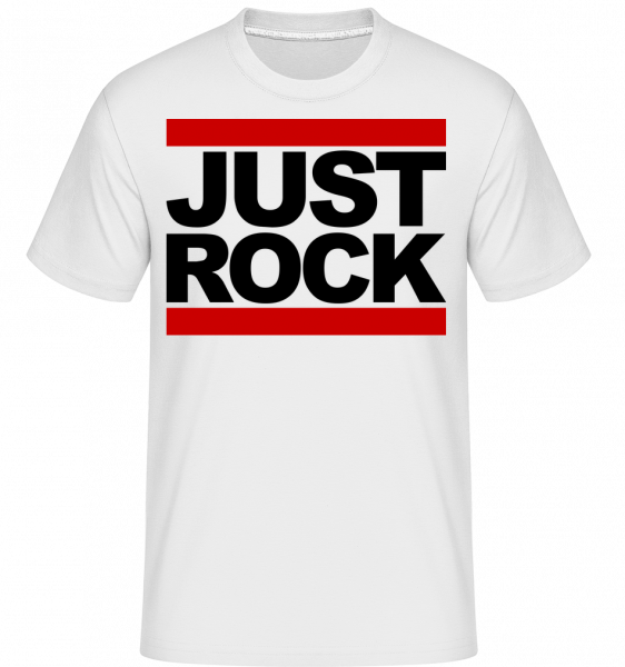 Just Rock Logo -  Shirtinator Men's T-Shirt - White - Vorn