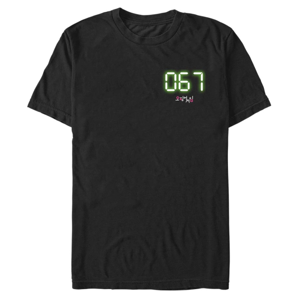 Netflix - Squid Game - Logo Sixty Seven - Men's T-Shirt - Black - Front