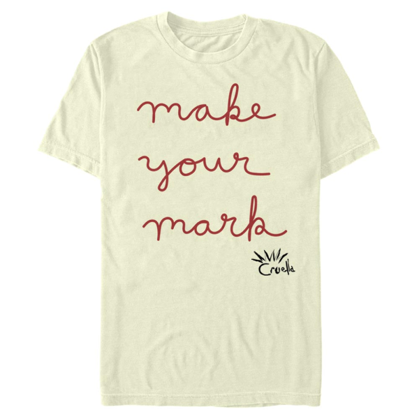 Disney Classics - Cruella - Text Make Your Mark - Men's T-Shirt - Cream - Front