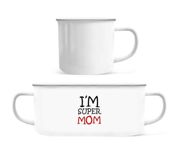 I'm Super Mom - Enamel-cup - White - Front