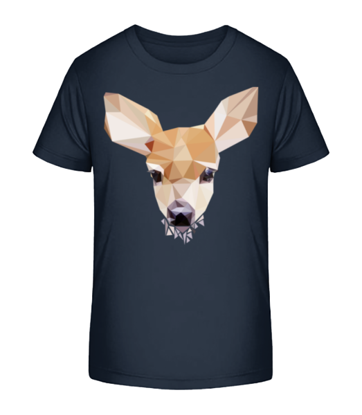 Polygon Deer - Kid's Bio T-Shirt Stanley Stella - Navy - Front