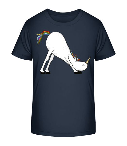 Yoga Unicorn The Slide - Kid's Bio T-Shirt Stanley Stella - Navy - Front