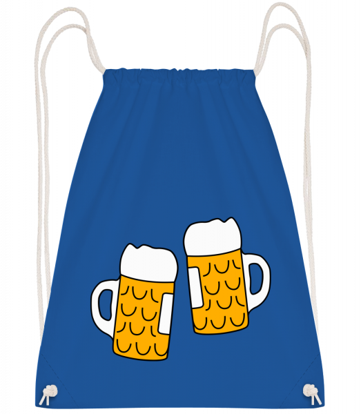 Two Beer - Drawstring Backpack - Royal Blue - Vorn