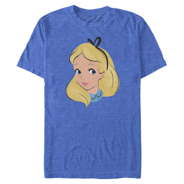 Disney - Alice in Wonderland - Alice Big Face - Men's T-Shirt - Heather royal blue - Front