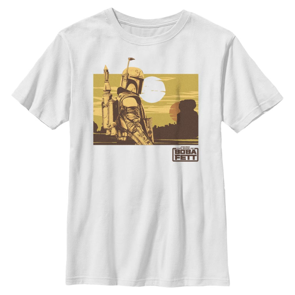 Star Wars - Book of Boba Fett - Boba Fett Boba Landscape - Kids T-Shirt - White - Front