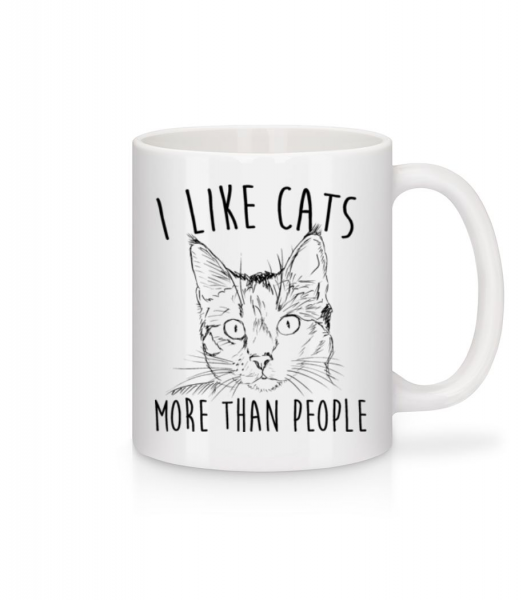 I Like Cats More Than People - Mug - White - Front