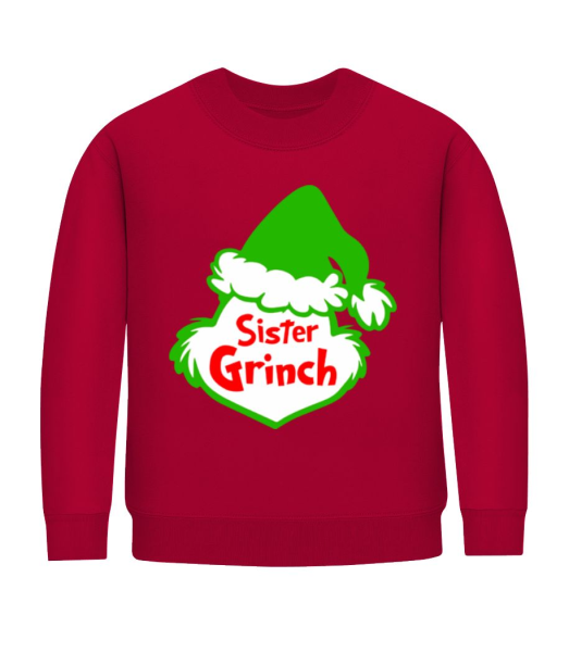 Sister Grinch - Kid's Sweatshirt - Red - Front