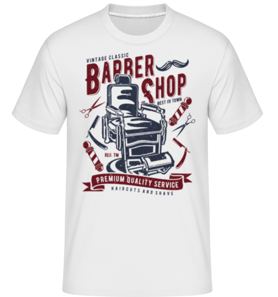 Vintage Barber Shop -  Shirtinator Men's T-Shirt - White - Front