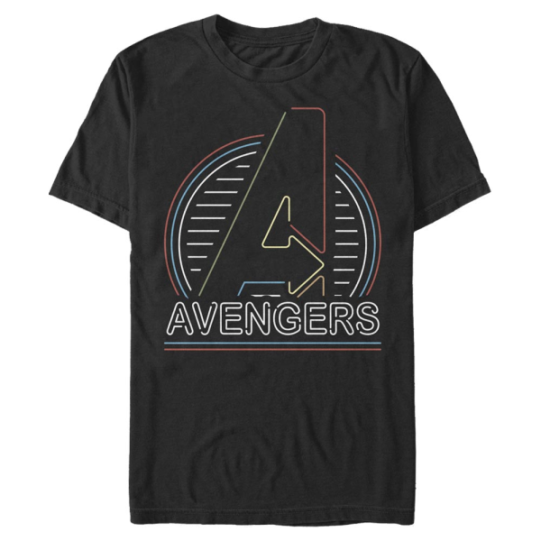 Marvel - Avengers - Logo Neon Avengers - Men's T-Shirt - Black - Front
