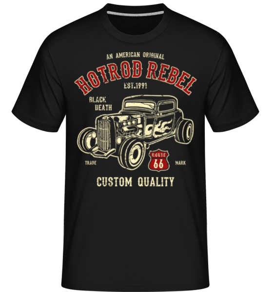 Hot Rod Rebel -  Shirtinator Men's T-Shirt - Black - Front