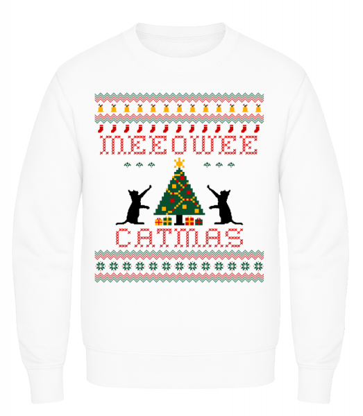 MEEOWEE Catmas - Men's Sweatshirt AWDis - White - Vorn
