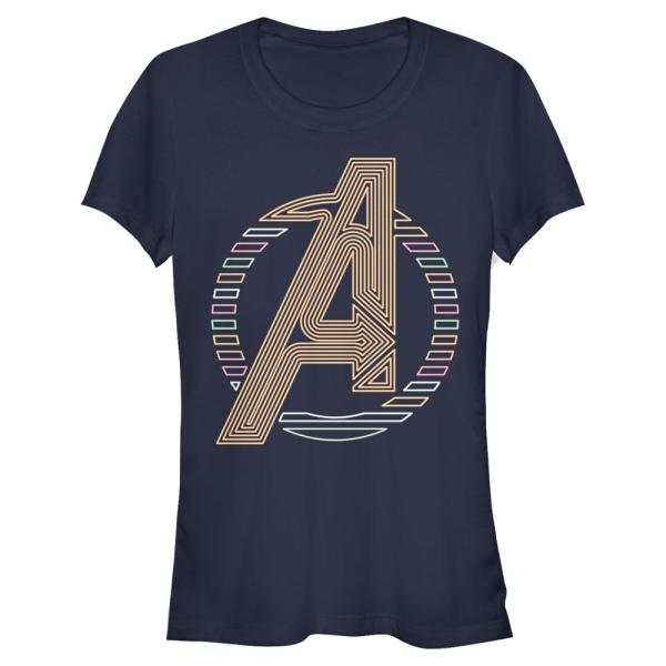 Marvel - Logo Neon Avengers Icon - Women's T-Shirt - Navy - Front