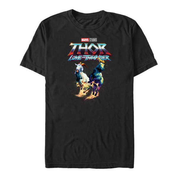 Marvel - Thor Love and Thunder - Logo Rainbow Goats - Men's T-Shirt - Black - Front