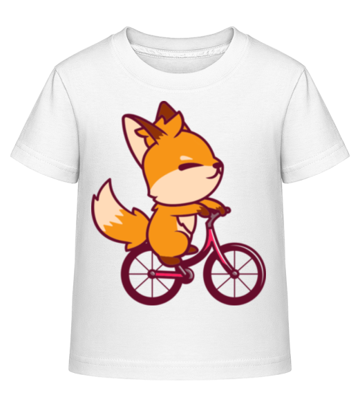  Fox On Bike - Kid's Shirtinator T-Shirt - White - Front
