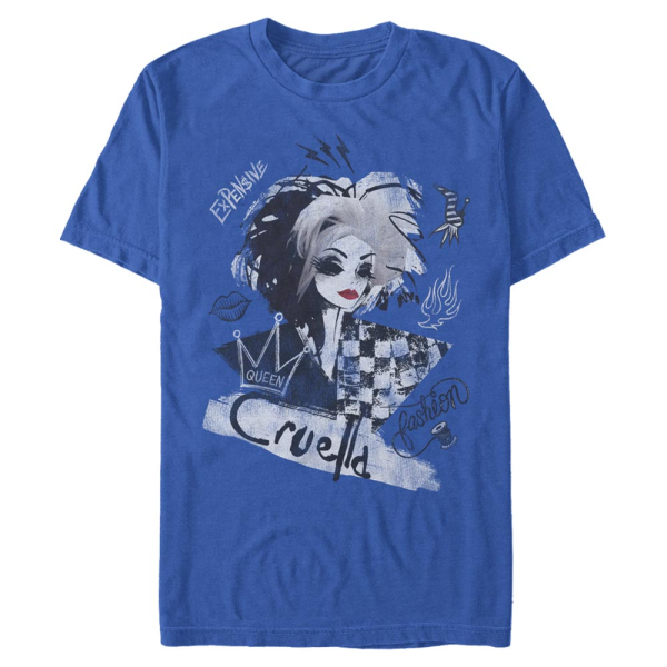 Disney Classics - Cruella - Cruella DeVille Artsy - Men's T-Shirt - Royal blue - Front