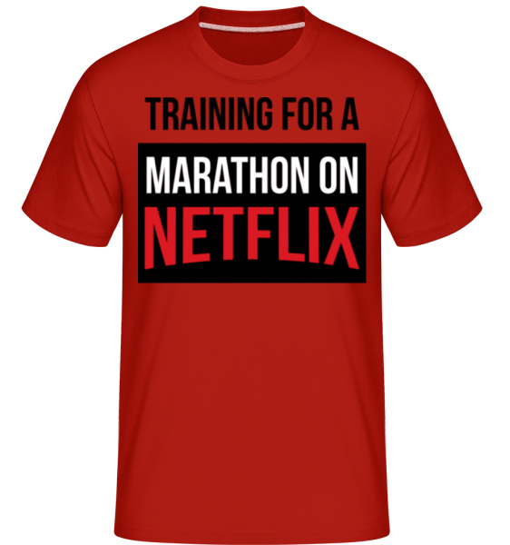 Marathon On Netflix -  Shirtinator Men's T-Shirt - Red - Front