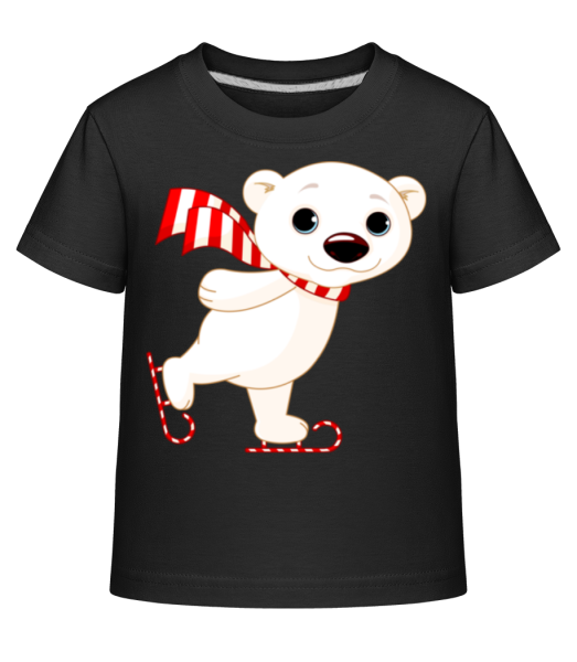 Ice Skate Polar Bear - Kid's Shirtinator T-Shirt - Black - Front