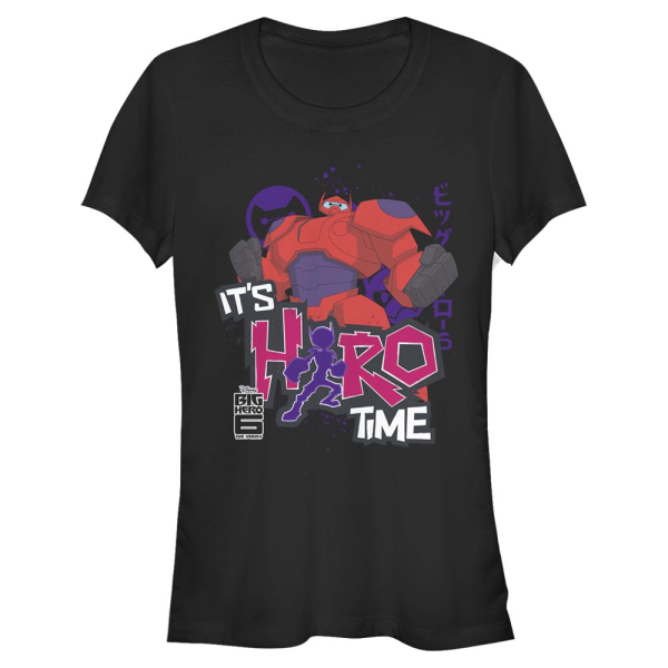 Disney - Big Hero 6 - Hiro & Baymax Hero Time Baymax - Women's T-Shirt - Black - Front