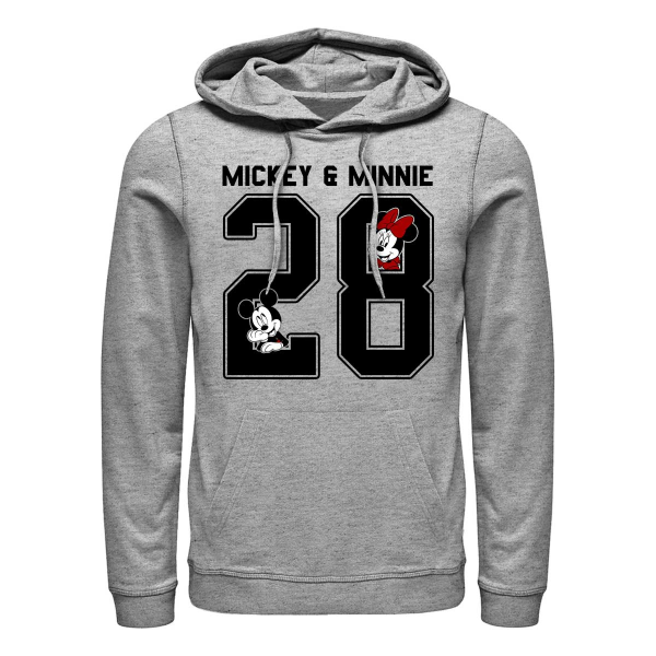Disney - Mickey Mouse - Minnie Mouse Mickey Minnie Collegiate - Unisex Hoodie - Heather grey - Front