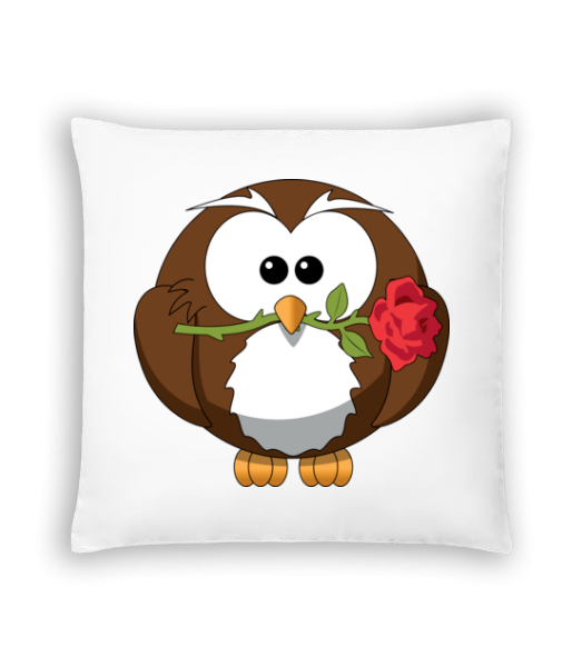 Valentine's Day Owl - Cushion - White - Front
