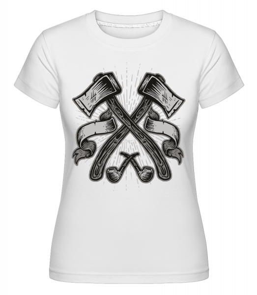 Axes -  Shirtinator Women's T-Shirt - White - Vorn