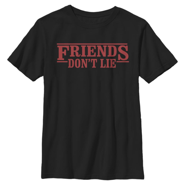 Netflix - Stranger Things - Quote Friends Dont Lie - Kids T-Shirt - Black - Front