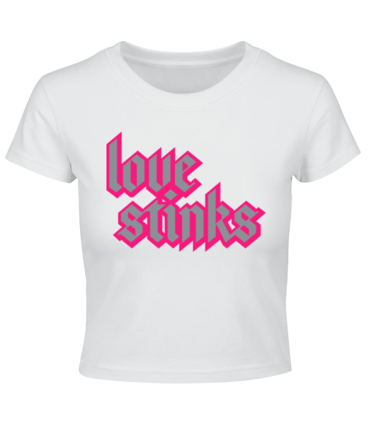 Love Stinks Lettering - Crop T-Shirt - White - Front