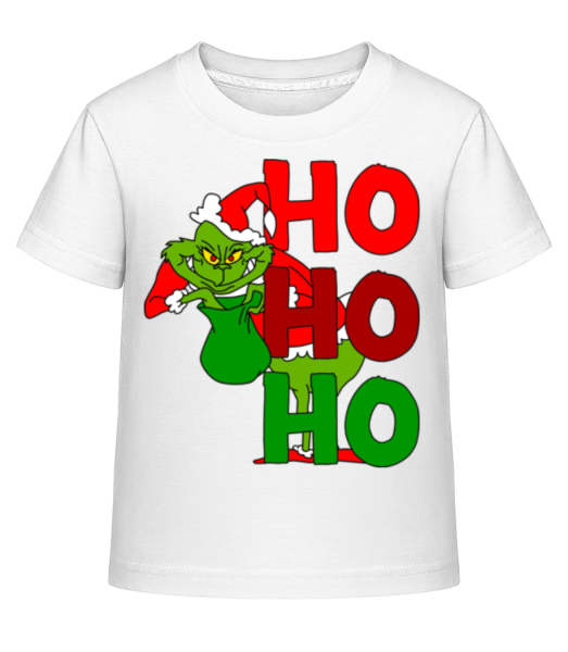 Grinch Ho Ho Ho - Kid's Shirtinator T-Shirt - White - Front