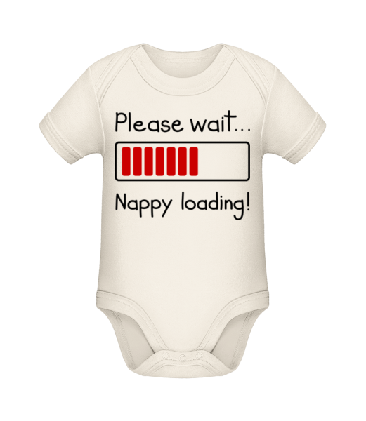 Nappy Loading! - Organic Baby Body - Cream - Front