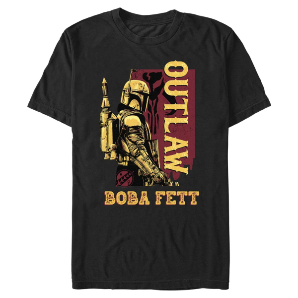 Star Wars - Book of Boba Fett - Boba Fett Outlaw - Men's T-Shirt - Black - Front