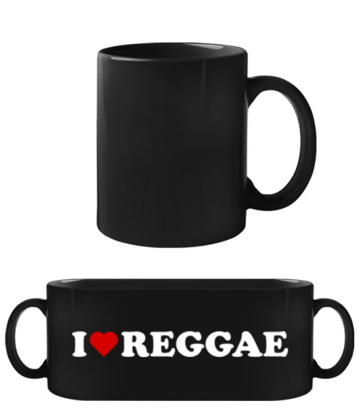 I Love Reggae - Black Mug - Black - Front
