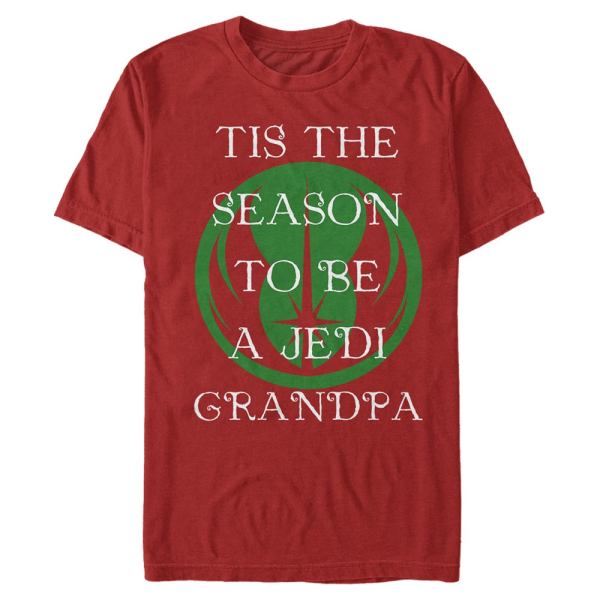 Star Wars - Jedi Grandpa - Christmas - Men's T-Shirt - Red - Front