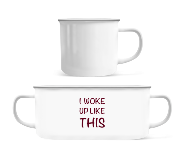 I Woke Up Like This - Enamel-cup - White - Front