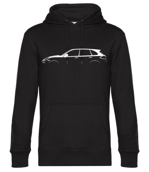 'Porsche Cayenne 958' Silhouette - Unisex Premium Hoodie - Black - Front