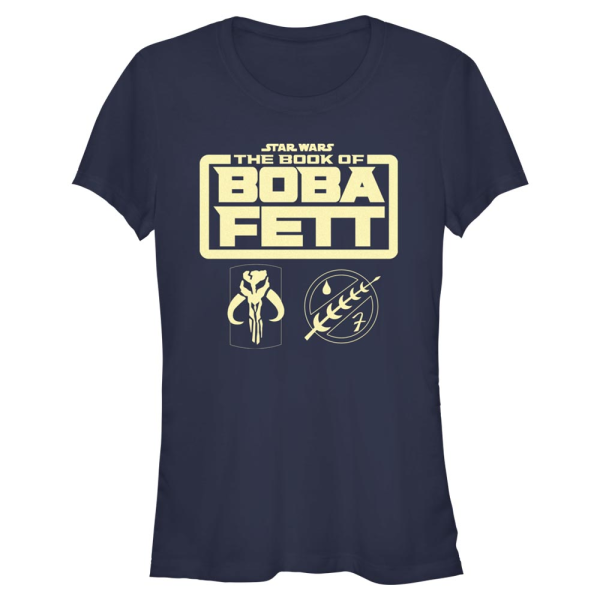 Star Wars - Book of Boba Fett - Logo Boba Fett Armor - Women's T-Shirt - Navy - Front