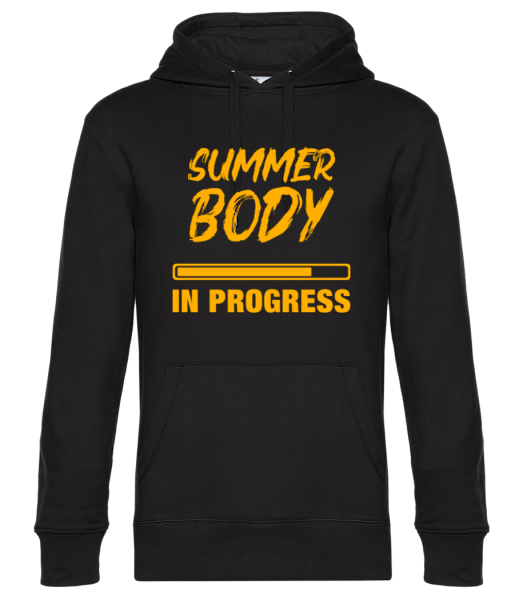 Summer Body in Progress - Unisex Premium Hoodie - Black - Front